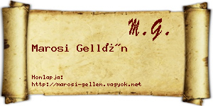 Marosi Gellén névjegykártya